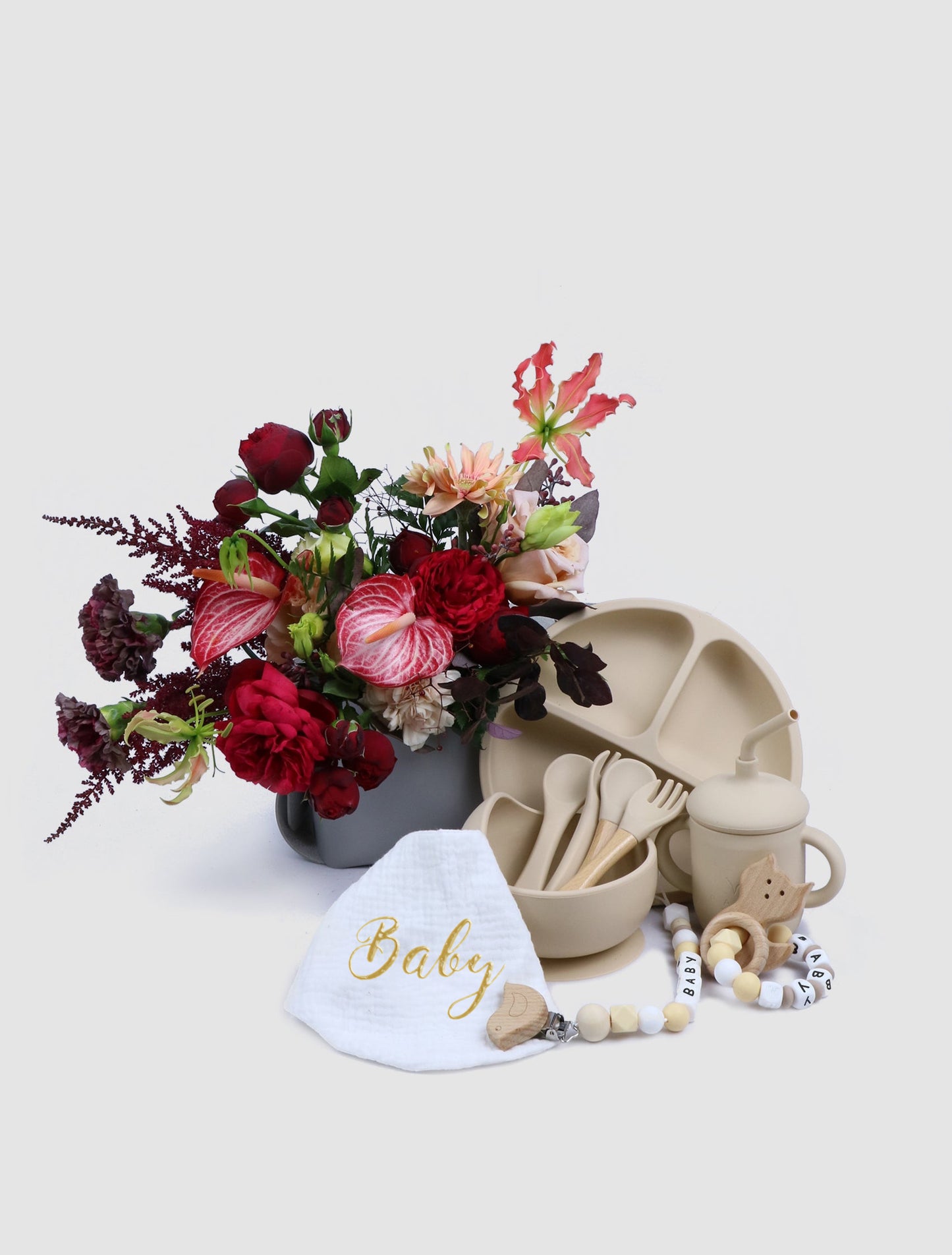 嬰兒禮品花束套裝 (紅色)
