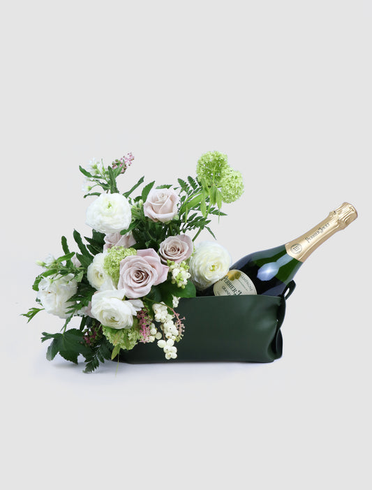 Blooms 香檳禮籃禮品組 (白色)